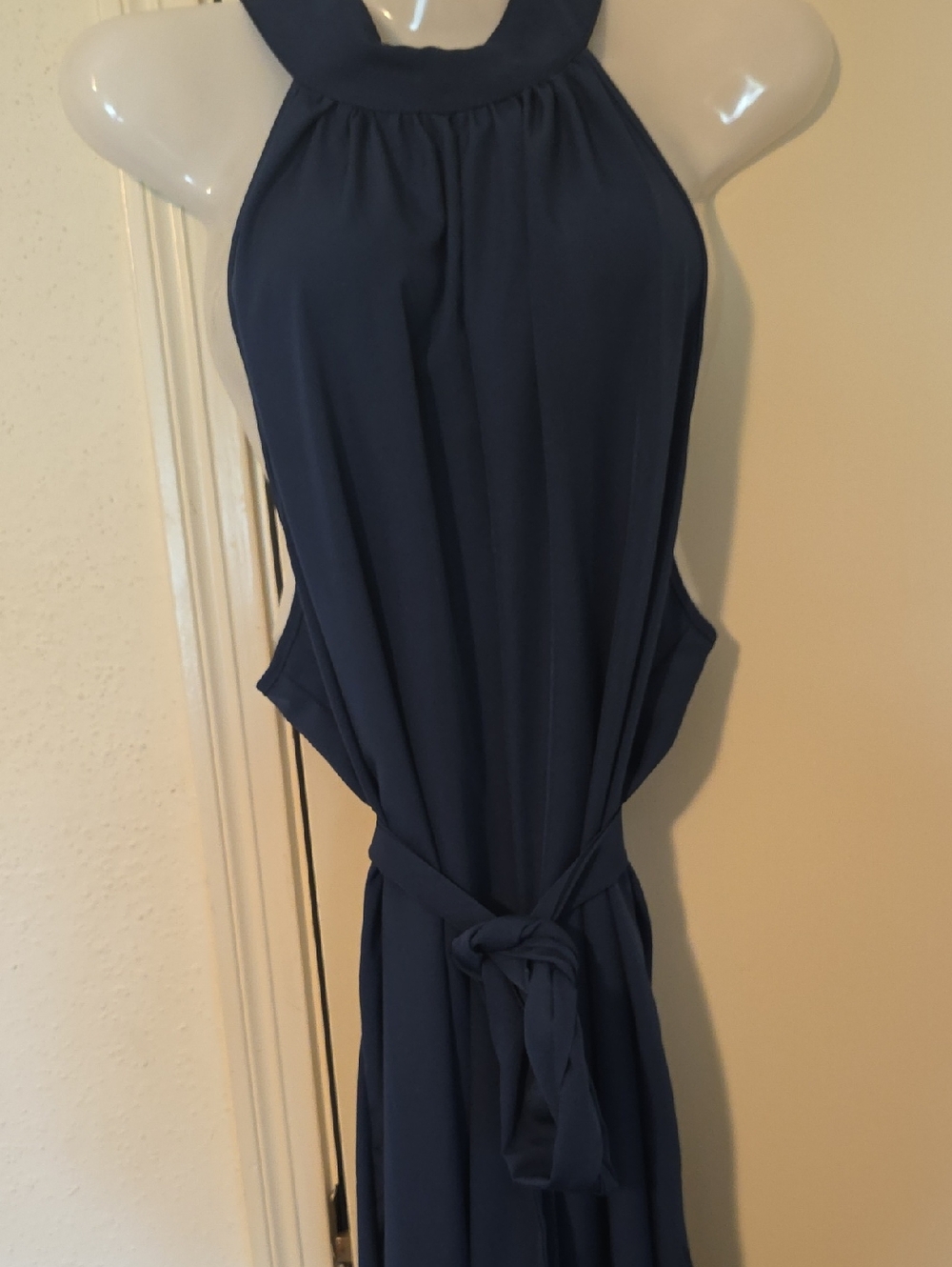 Navy Sleeveless Maxi Jumper With Backout - Picture 7 of 10